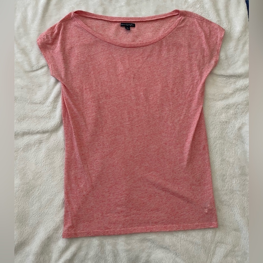 American Eagle Coral Tshirt Cowl Neck Style Size Small